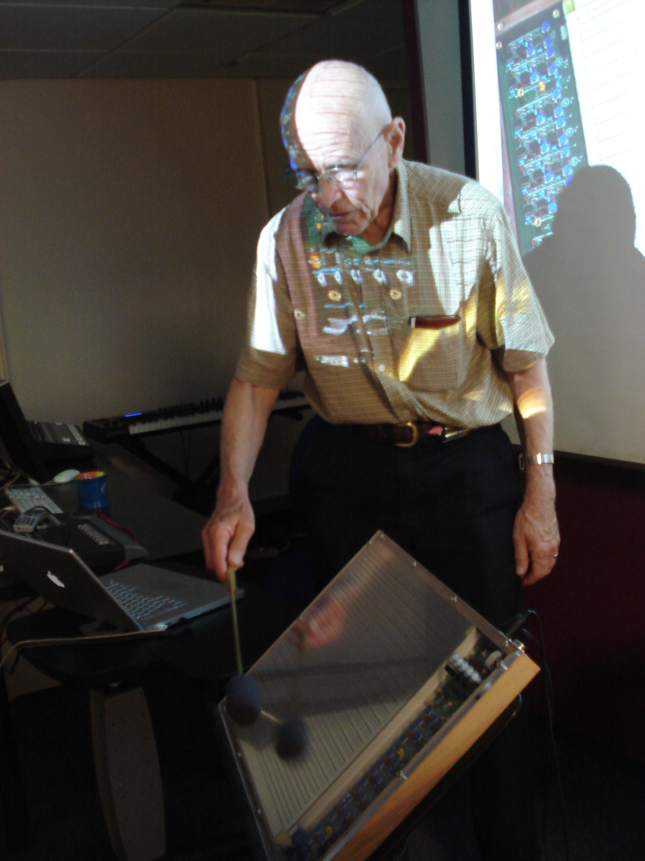Max Mathews teaching Radio Baton at Berklee